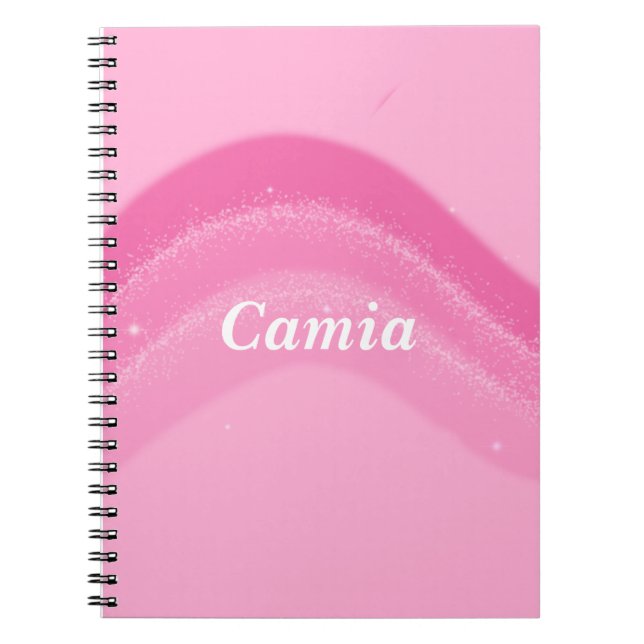 Caderno Espiral Notebook bonito e rosa personalizado (Frente)