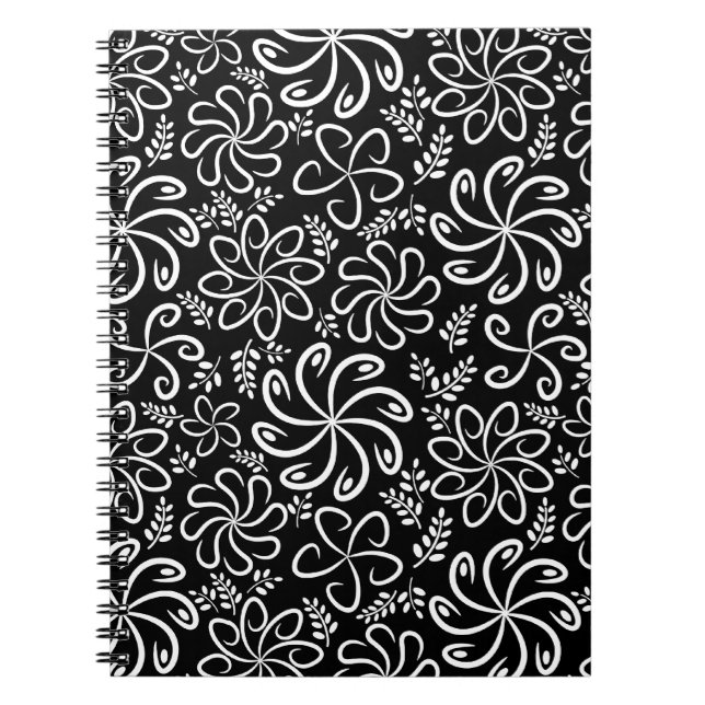 Caderno Espiral Notebook bonito preto e branco (Frente)