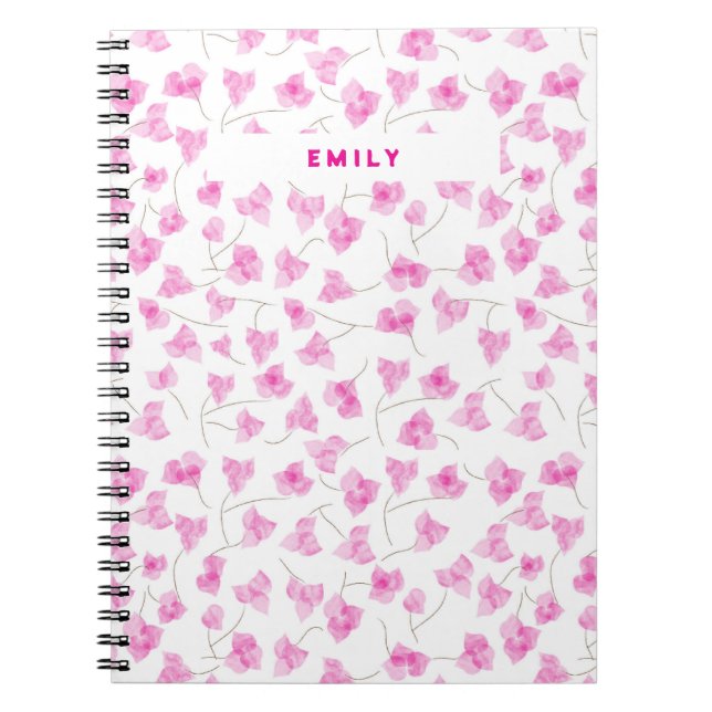 Caderno Espiral Notebook bonito Rosa Bourgenvilla (Frente)