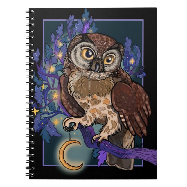Caderno Espiral Notebook Boreal Night Tree Owl (Frente)