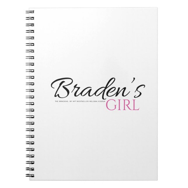 Caderno Espiral Notebook Bradens Girl de 6,5" x 8,75" (Frente)