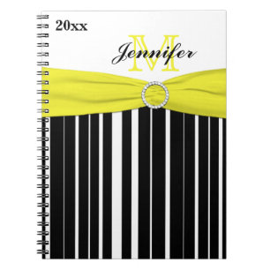 Caderno Espiral Notebook branco amarelo-preto personalizado