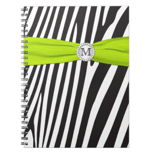 Caderno Espiral Notebook branco com Limão preto monograma com fai