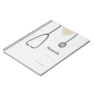 Caderno Espiral Notebook branco de escrutínio médico