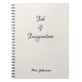 Caderno Espiral Notebook branco de tinta e imaginação