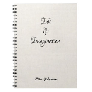 Caderno Espiral Notebook branco de tinta e imaginação