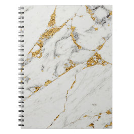 Caderno Espiral Notebook branco e Dourado