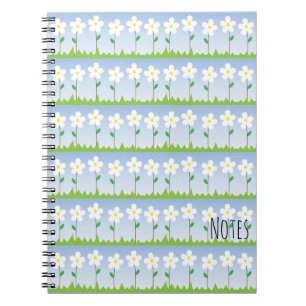 Caderno Espiral Notebook branco para flores