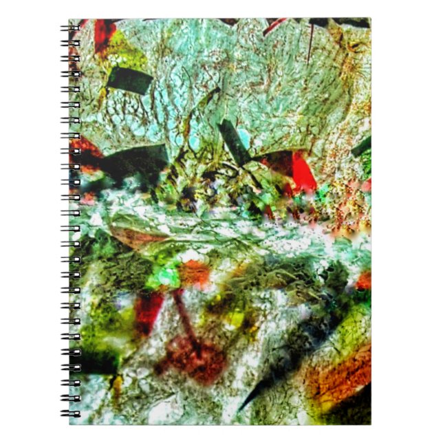 Caderno Espiral Notebook branco suave de fotos espirais com abstra (Frente)