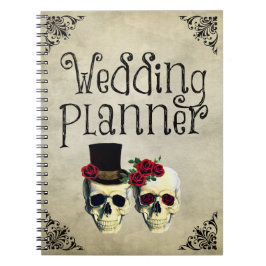 Caderno Espiral Notebook Bride & Groom Skull Planner