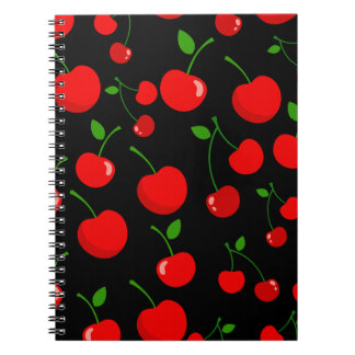 Caderno Espiral Notebook brilhante com padrão de cereja