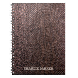 Caderno Espiral Notebook Brown Snakeskin Animal Print