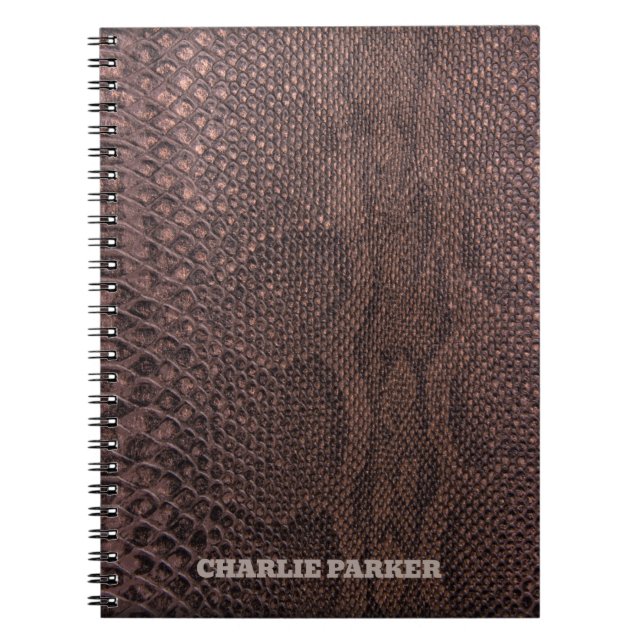Caderno Espiral Notebook Brown Snakeskin Animal Print (Frente)