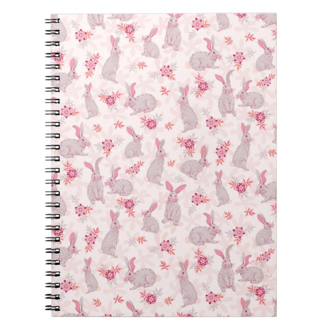Caderno Espiral Notebook Bunnis in Flower Field (Frente)