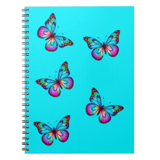 Caderno Espiral Notebook Butterfly Azul