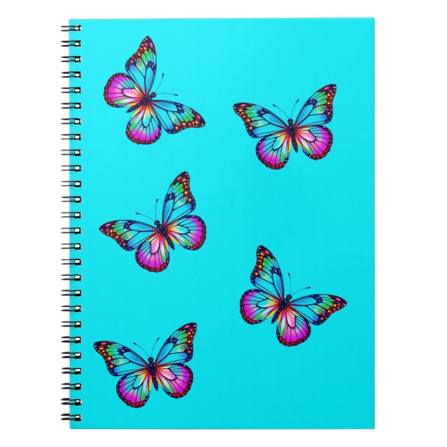 Caderno Espiral Notebook Butterfly Azul (Frente)