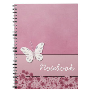 Caderno Espiral Notebook Butterfly e Flowers