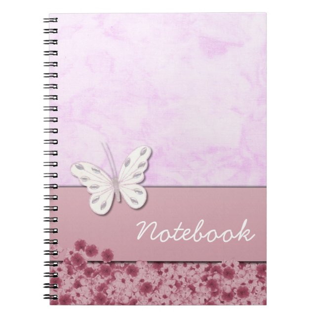 Caderno Espiral Notebook Butterfly e Flowers (Frente)