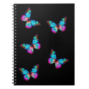 Caderno Espiral Notebook Butterfly Preto