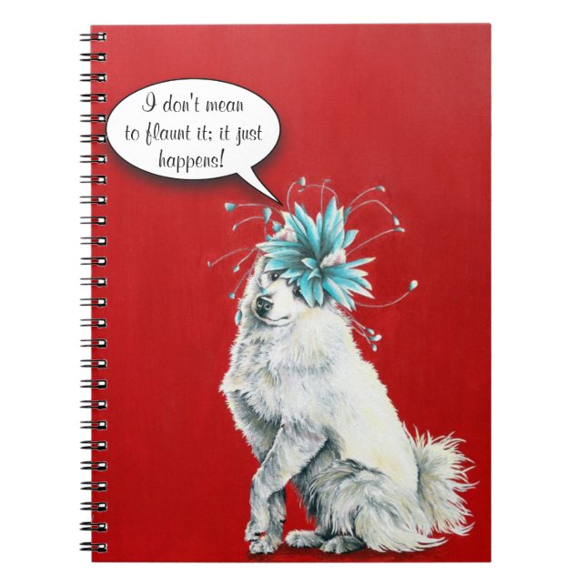 Caderno Espiral Notebook Cachorro Branco de Rico Whimsso (Frente)