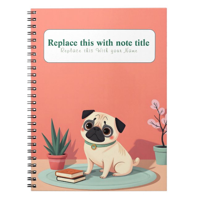 Caderno Espiral Notebook Cachorro Kawaii Cute Personalizado (Frente)