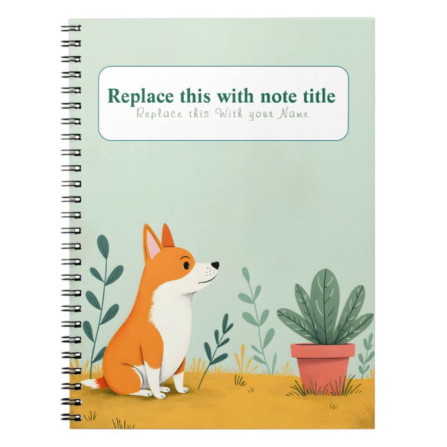 Caderno Espiral Notebook Cachorro Kawaii Cute Personalizado (Frente)