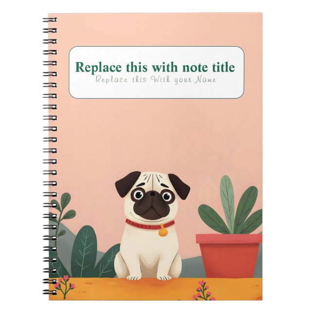 Caderno Espiral Notebook Cachorro Kawaii Cute Personalizado (Frente)