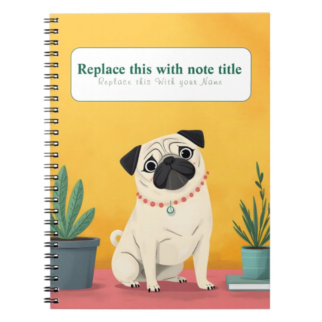 Caderno Espiral Notebook Cachorro Kawaii Cute Personalizado (Frente)