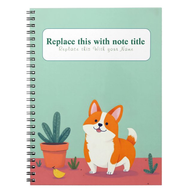 Caderno Espiral Notebook Cachorro Kawaii Cute Personalizado (Frente)