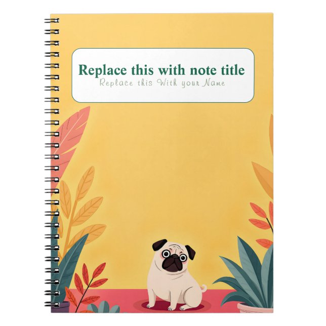 Caderno Espiral Notebook Cachorro Kawaii Cute Personalizado (Frente)