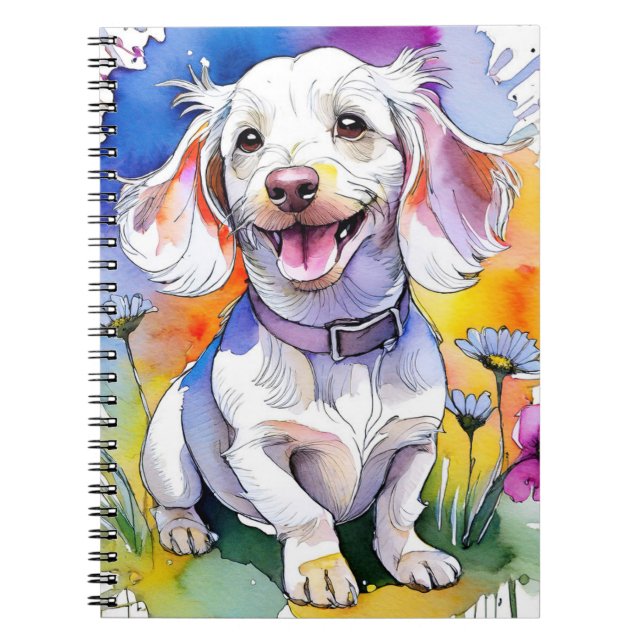 Caderno Espiral Notebook Cachshund Puppy Spiral (Frente)