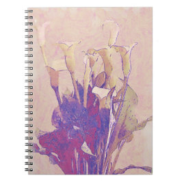 Caderno Espiral Notebook Calla Lily em Diário de Arte Rosa