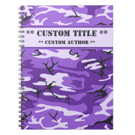 Caderno Espiral Notebook Camo Roxo com Título/Bloco Autor