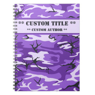 Caderno Espiral Notebook Camo Roxo com Título/Bloco Autor