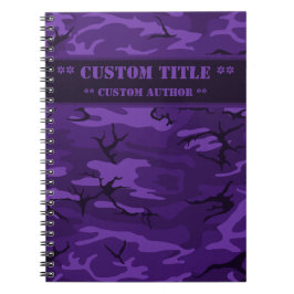 Caderno Espiral Notebook Camo Roxo Escuro com Título/Bloco Autor