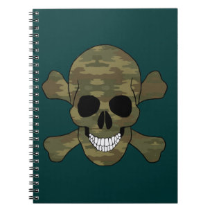 Caderno Espiral Notebook Camoufline Skull E Crossbones