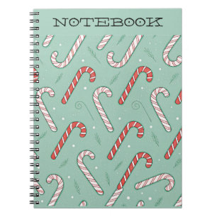 Caderno Espiral Notebook Candy Cane Holiday Premium