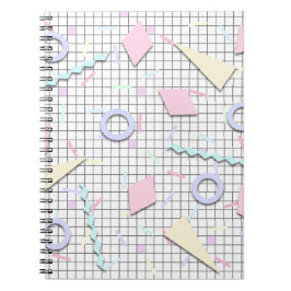 Caderno Espiral Notebook Candy Pastel Geo Impressão nos anos 80