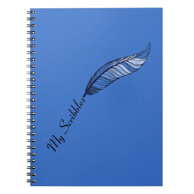 Caderno Espiral Notebook - Caneta de pena azul (Frente)