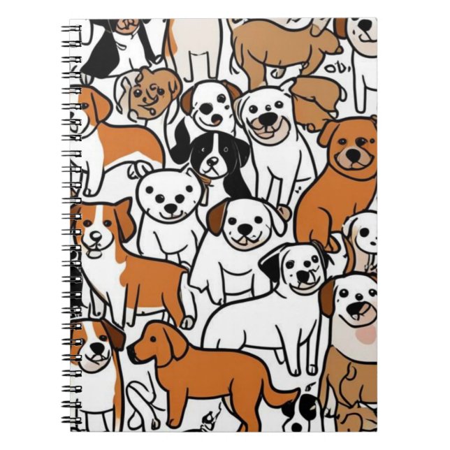 Caderno Espiral Notebook Cão de Cartoon Bonito (Frente)