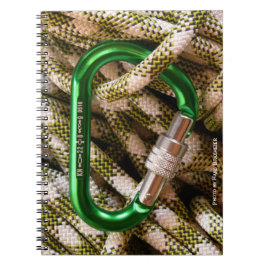 Caderno Espiral Notebook Carabiner e Escalbing Rope