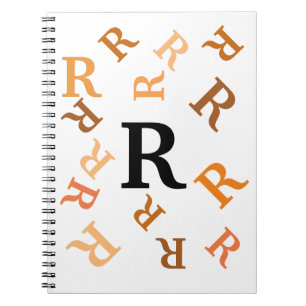 Caderno Espiral Notebook - Cartas laranja tostadas