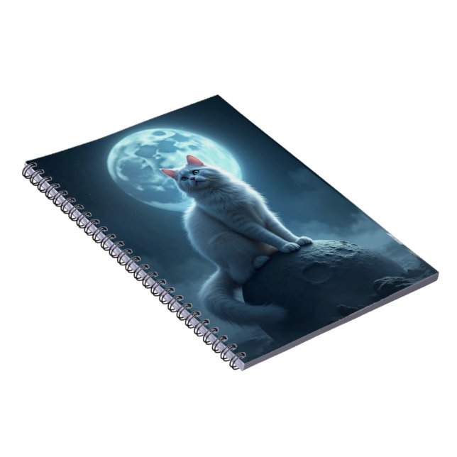 Caderno Espiral notebook cat and the moon (Lado Direito)