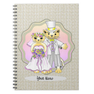 Caderno Espiral Notebook Cat Bride e Casamento de Groom
