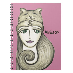 Caderno Espiral Notebook Cat Hug Personalizado