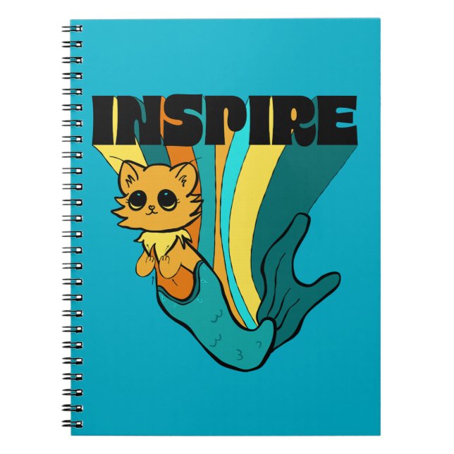 Caderno Espiral Notebook Cat Mermaid ASL Inspire Spiral (Frente)