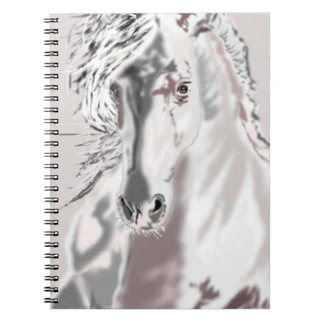 Caderno Espiral Notebook Cavalo Branco em Execução (Frente)