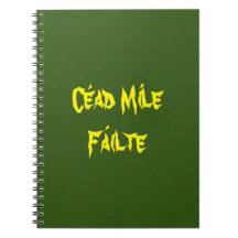 Notebook Céad Míle Fáilte Amarelo e Dourado
