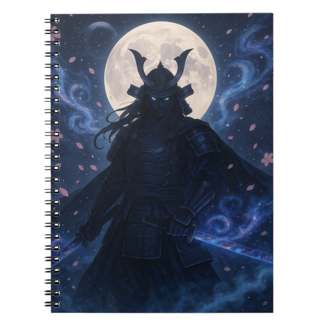 Caderno Espiral Notebook Celestial Samurai | Anime Fantasy Warrior (Frente)