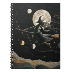 Caderno Espiral Notebook Celestial Witch Moon Fases